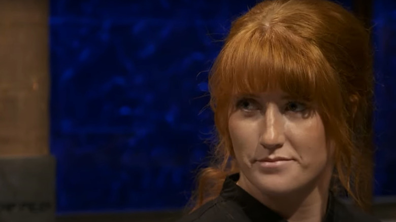 close-up of "Chopped" contestant