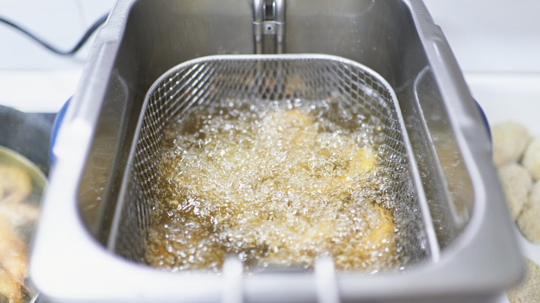 deep fryer in use