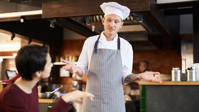 Confused chef at steakhouse