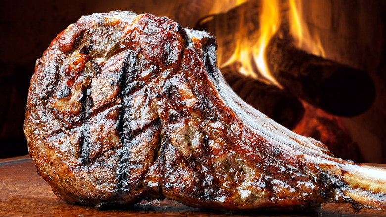 Tomahawk steak at a steakhouse