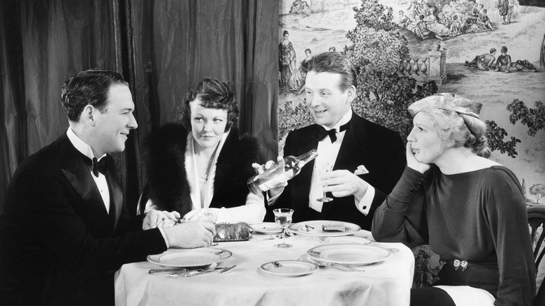 Dinner at a steakhouse