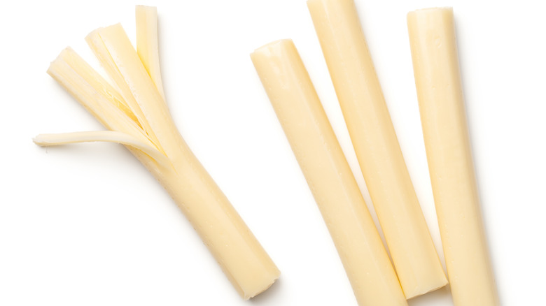 string cheese white background