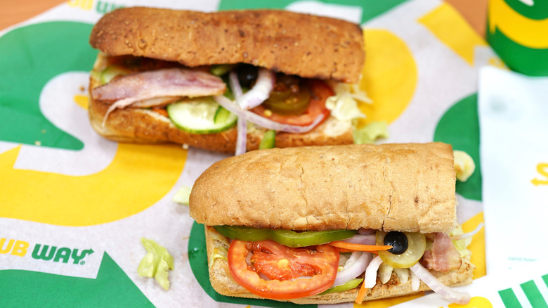 Subway sandwich cut in half