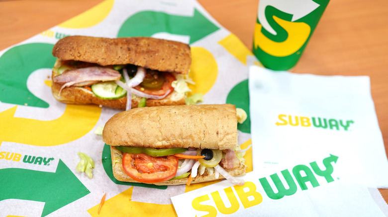 Two Subway 6-inch subs