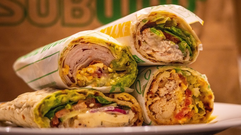 Four Subway wraps 