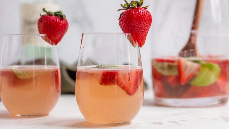 strawberry sangria in glasses