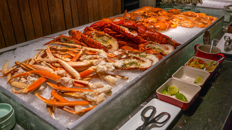 Seafood buffet on ice