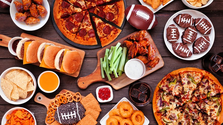 Super Bowl themed food.