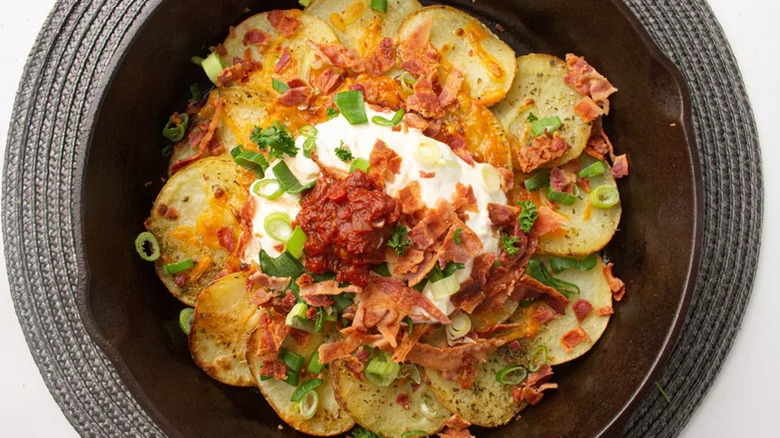 Irish Nachos with sour cream
