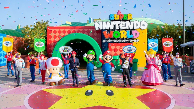 Super Nintendo World opening with Mario characters