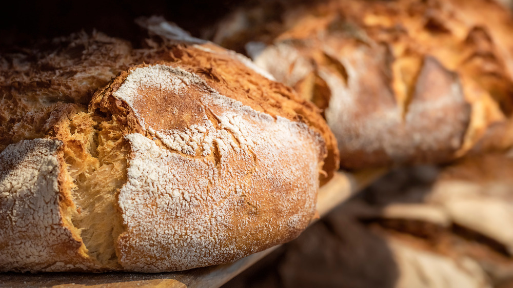 Sourdough bread on shelf