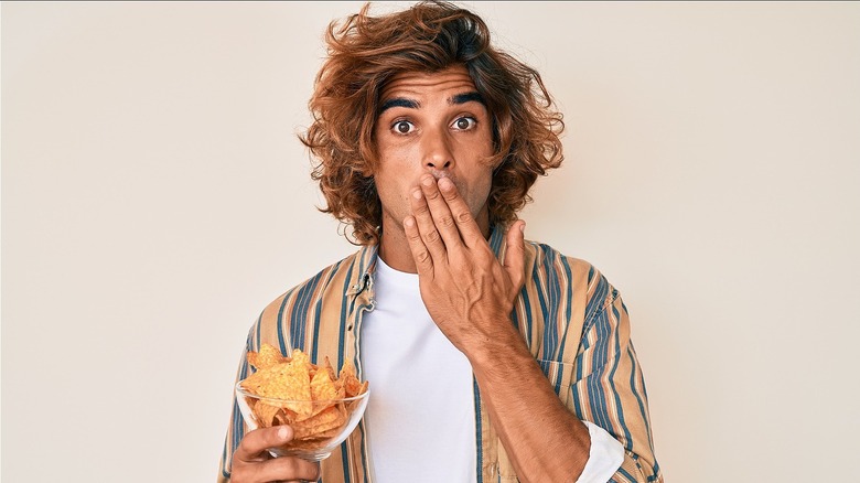 Man caught with stash of corn chips in a bowl