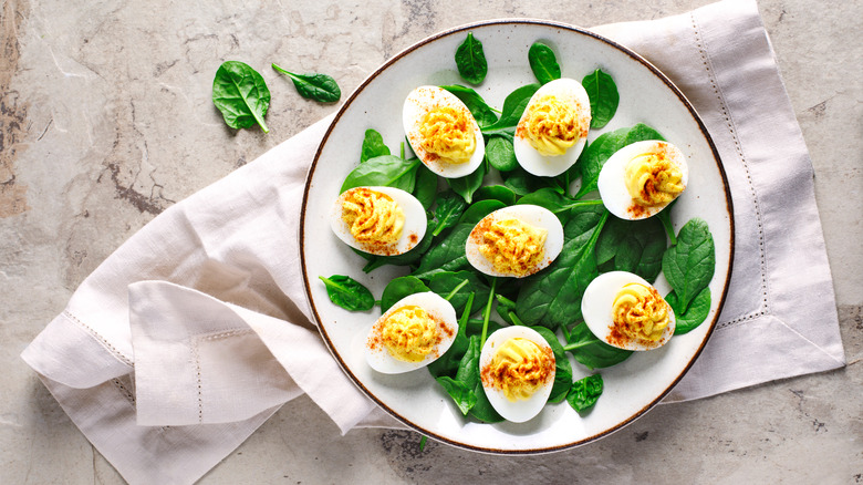 Deviled eggs with paprika