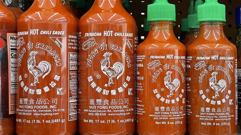 bottles of Sriracha