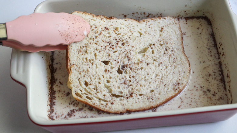 bread in french toast mix