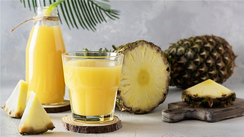 pineapple juice and cut pineapple