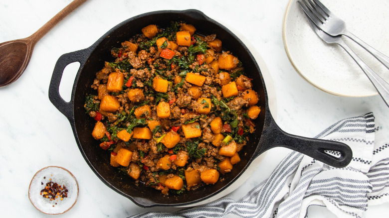 Beef And Butternut Squash Skillet