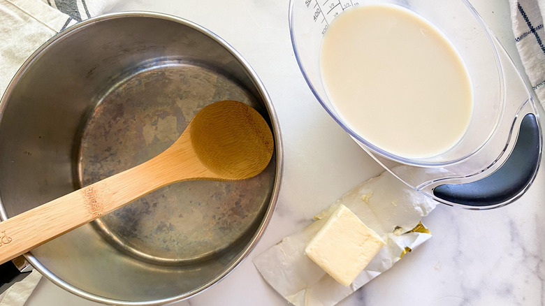 readying to melt butter