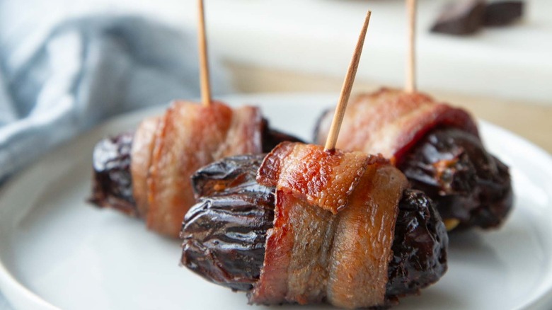 dates wrapped in bacon