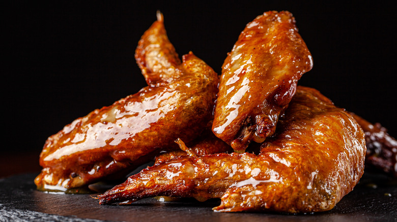 wings glazed with honey