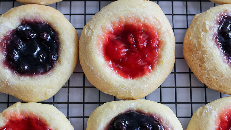 sweet kolaches on cooling rack