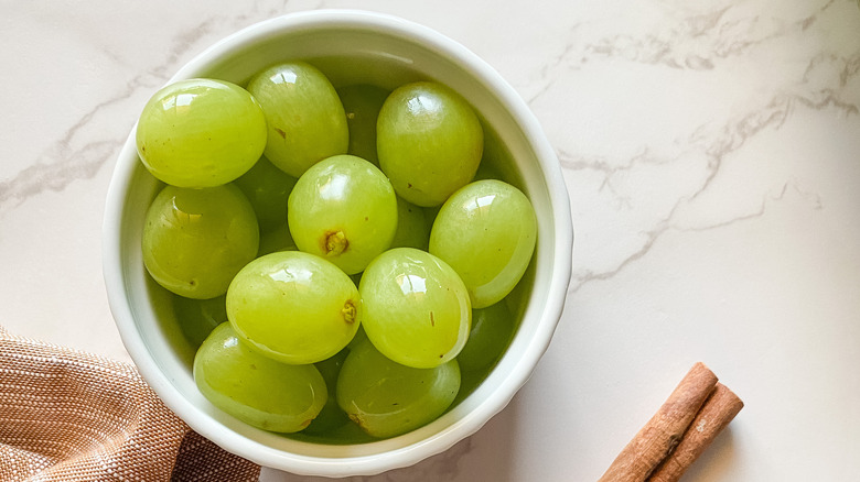 Pickled grapes ready to serve
