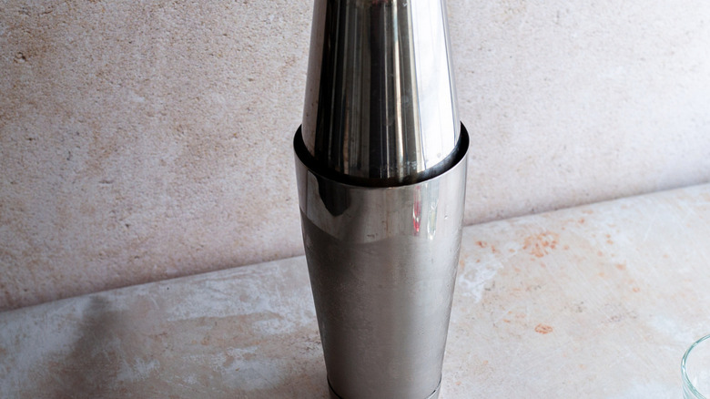covered cocktail shaker