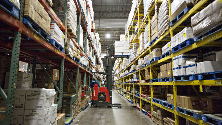 Sysco warehouse shelves