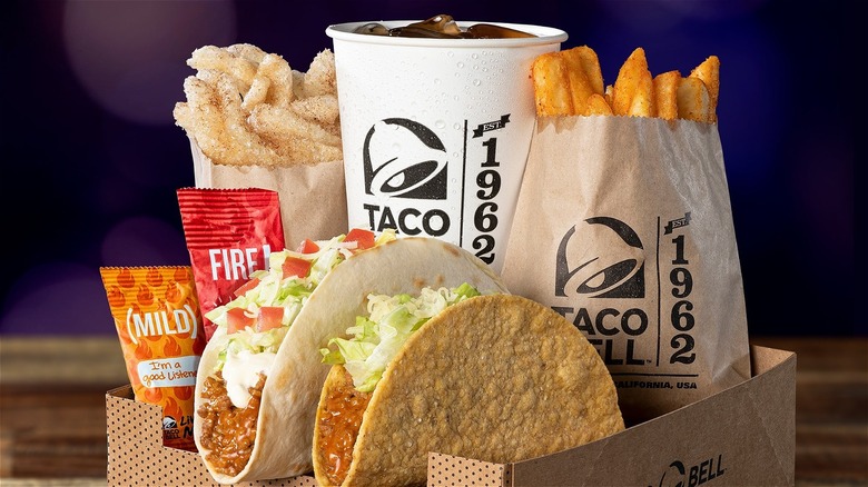 An assortment of food from Taco Bell