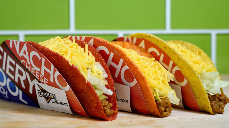 Three Doritos Locos Tacos from Taco Bell