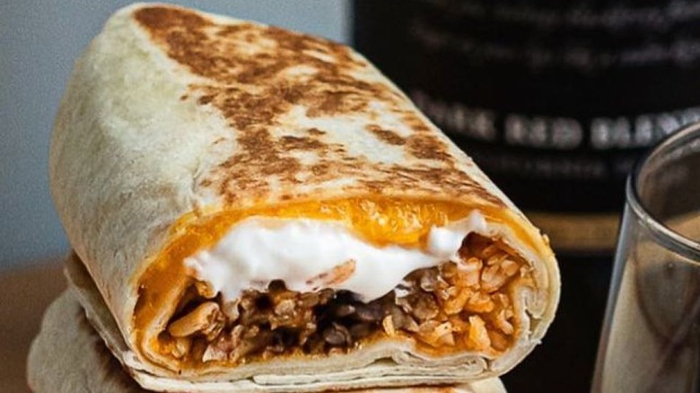 Close-up of a Quesarito 