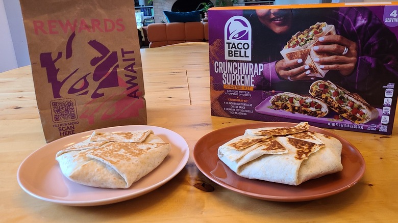 Taco Bell Crunchwrap Supreme Meal Kit and restaurant Crunchwrap