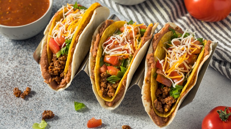 Three double-decker tacos 