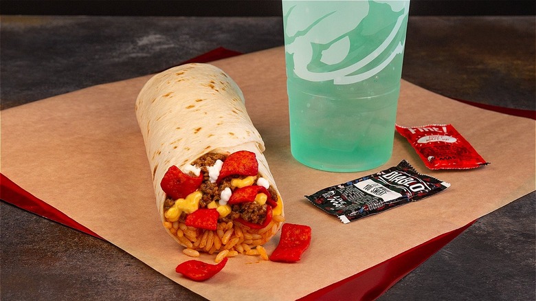 Taco Bell meal with beverage