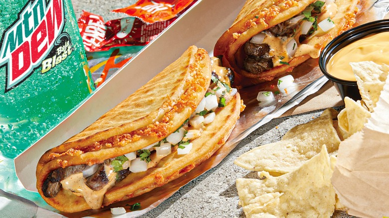 Two Taco Bell Cheesy Street Chalupas