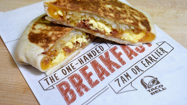 Breakfast Crunchwrap Supreme on wrapper