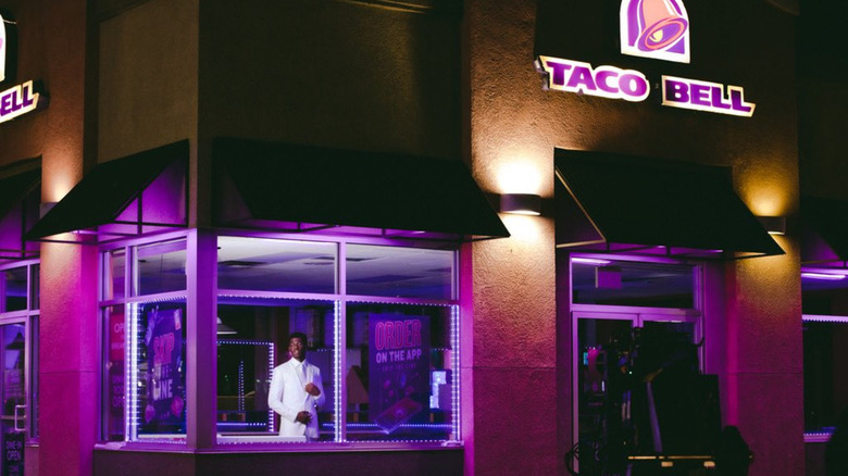 Lil Nas X video shoot at Taco Bell