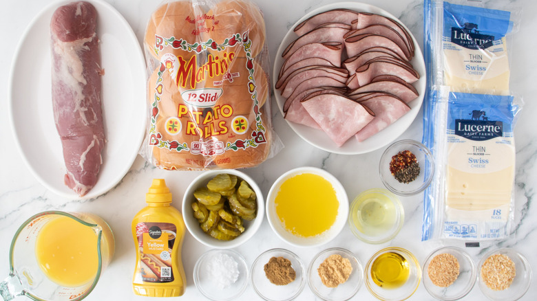 Ingredients for mojo pork Cuban sliders