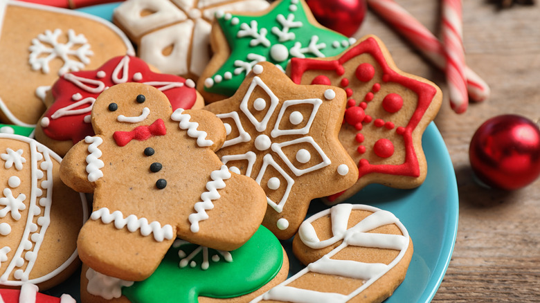 Plate of Christmas cookies