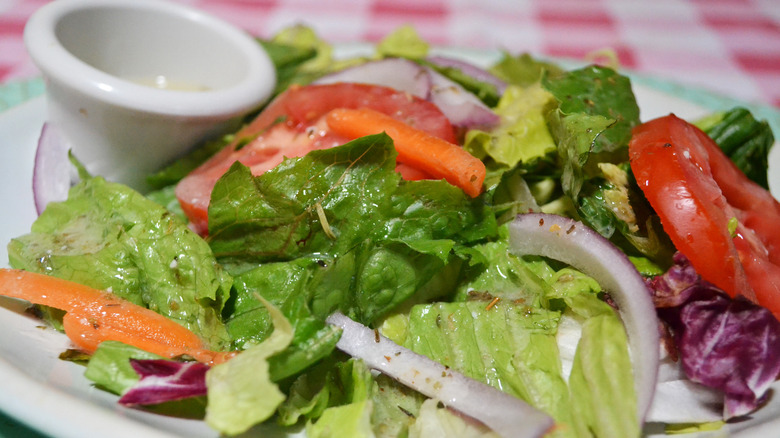 salad on white plate