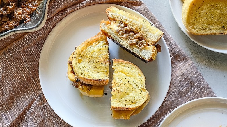 grilled cheese on plate