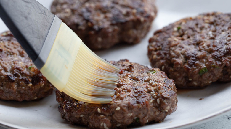 paintbrush on burger
