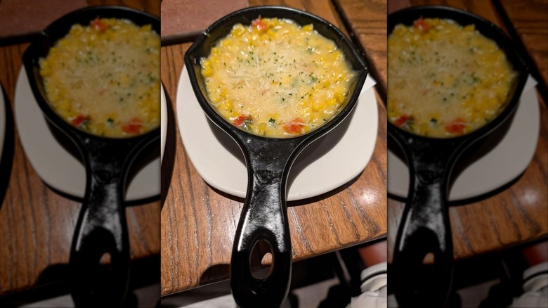 Outback Parmesan creamed corn in pan