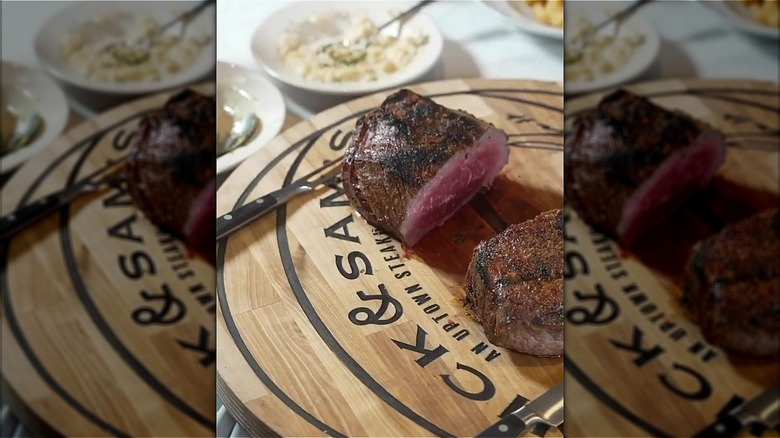 Premium steak display at Nick and Sam's