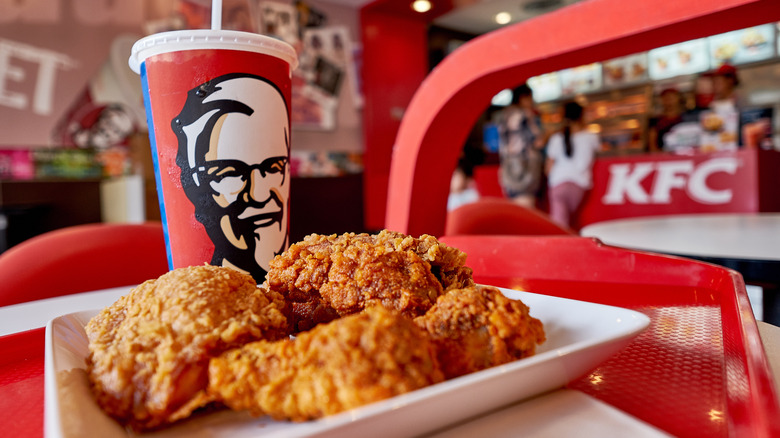 KFC chicken with drink