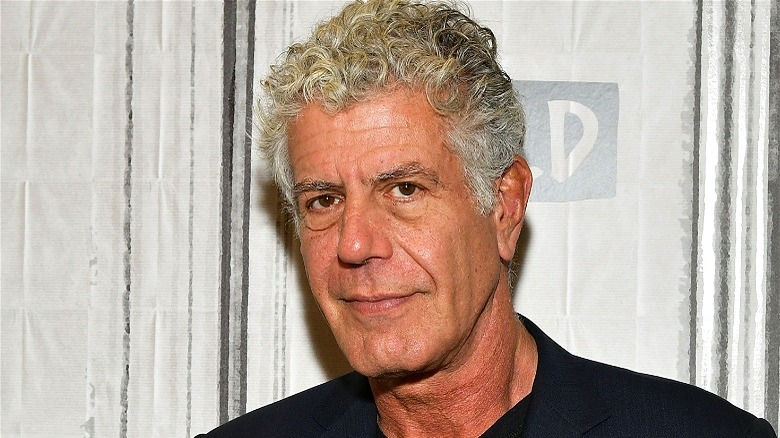 Anthony Bourdain serious expression 