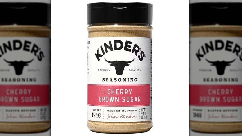 Spice jar of Kinder's cherry brown sugar seasoning