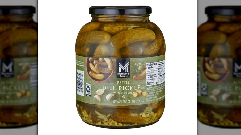 Glass jar of Member's Mark petite dill pickles