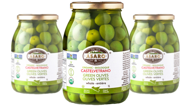 jar of Asaro Castelvetrano olives