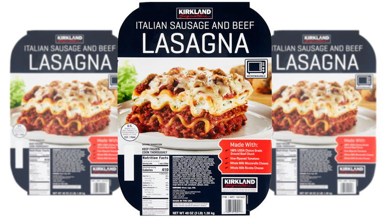 package of Kirkland lasagna